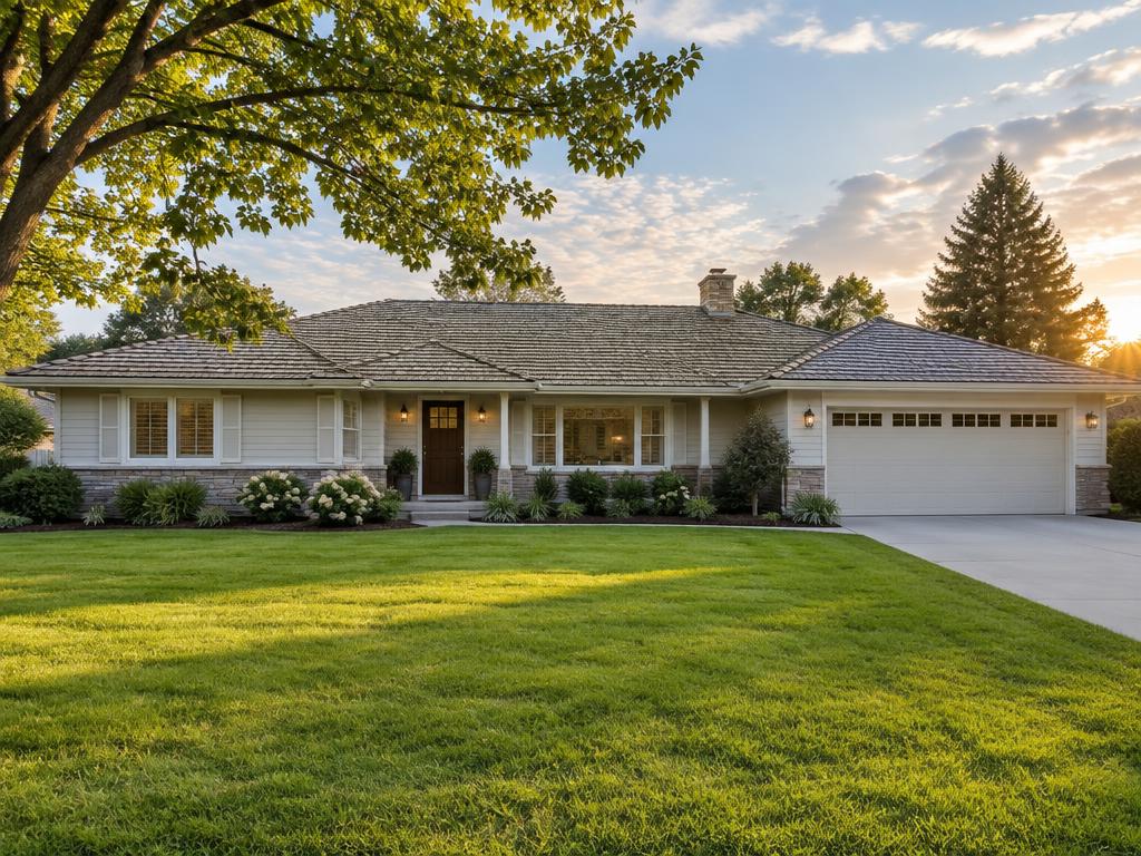 Small photo of a ranch-style house